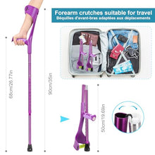 Load image into Gallery viewer, Antdvao Forearm Crutches Pair Folding Forearm Crutches Anti-Drop Cuff Reduces The Hassle of Picking Up Forearm Crutch(Violet)