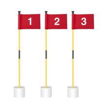 Load image into Gallery viewer, KINGTOP 3 ft Yellow Golf Flagstick Sets with Number 1 to 3 Flags, 3 Pack