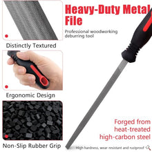 Load image into Gallery viewer, 19Pcs Metal File Set,Files Tool Kit for Woodworking with Needle File,Flat,Round,Half-Round,Triangle Shapes,Brush & Carry Case for Sharpening,Wood and Steel Deburring,Craft