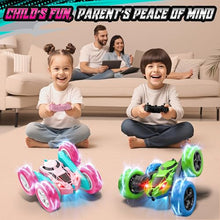Load image into Gallery viewer, Hamdol Pink RC Car for Girls Age 6+, 360° Rotating Stunt Remote Control Vehicle with LED Lights