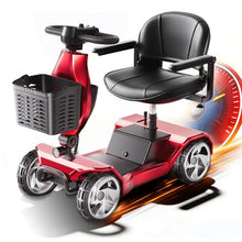 Load image into Gallery viewer, Foldable Mobility Scooters for Seniors, FSA&HSA Eligible,330LBS Capacity, Red Powered Electric Mobility Scooters, 4 Wheel Lightweight Mobility Scooters for Adults, Folding Travel Motorized Scooter
