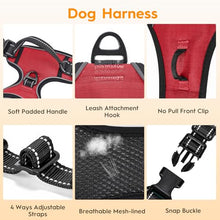 Load image into Gallery viewer, No Pull Dog Harness, No-Choke Soft Padded Reflective Dog Vest Harness with Front Clip & Top Handle, 2 Quick-Release Buckles, Adjustable for Small Medium Large Dogs