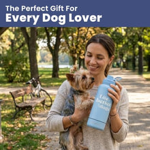 Load image into Gallery viewer, Dog Water Bottle for Dog Lovers - 32 oz Stainless Steel Double Wall Insulated Water Bottle with 8 oz Detachable Bowl - Doggy Lover Gift for Hiking, Walking, Travel - “Life is Better” - Dusty Blue