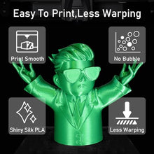 Load image into Gallery viewer, DO3D Silk Green PLA Satin Shiny 3D Printer Filament, 1.75mm Diameter 1kg Spool 2.2lbs for FDM 3D Printers