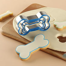 Load image into Gallery viewer, Dog Bone Cookie Cutters Set of 3, Bone Shapes Cookie Cutter, Biscuit Dog Treat Cookie Cutter Set for Homemade (Blue Is Visible & Friendly For Your Pup/Doggy)