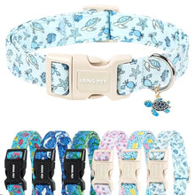 Load image into Gallery viewer, ARING PET Summer Dog Collar, Cute Blue Ocean Sea Turtle Crab Starfish Doggy Collars for Puppy Small Medium Large Boy Girl Dogs Pet, for Daily Photos Beach Walking Hiking Picnic-M
