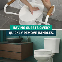 Load image into Gallery viewer, Lunderg Raised Toilet Seat with Handles - Elongated - Easy to Install Toilet Seat Risers for Seniors