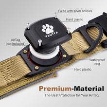 Load image into Gallery viewer, 2026 Upgrade Dog Collar with IPX8 Waterproof AirTag Holder,Military Tactical Comfortable Control Handle and Ultra-Durable Metal Buckle/Night Reflective,GPS Collar for Medium to Large Dogs(Khaki/XL)