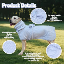 Load image into Gallery viewer, Super Absorbent Dog Bathrobe Pineapple Soft Fast Drying Dogs Towel Robe Adjustable Drying Coat for After Bath with Hood (Pineapple Blue, X-Large)