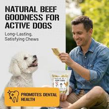 Load image into Gallery viewer, Dog Chits Cow Ears for Dogs – All Natural Cow Ear Dog Treats & Training Chews – High Protein, Low Fat – Thick Cut, Half Ears – Dental Clean Crunch – Ideal for Medium & Large Dogs – Large, 10 Pk