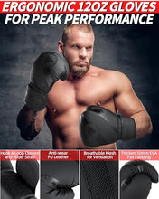 Load image into Gallery viewer, ASBRAVO Punching Bag for Adults, 4ft PU Heavy Boxing Bag Set 12OZ Gloves for MMA Muay Thai Kickboxing Training Home Gym, Martial Art (Unfilled)-Red