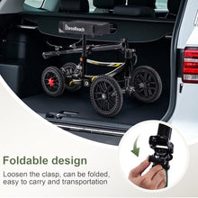 Load image into Gallery viewer, BlessReach Knee Scooter Walker for Adults Foot Injuries Ankle Surgery, Knee Scooters for Adult, Foldable Steerable with Dual Handbrake, Height Adjustable Handle & Knee Pad, 300 lbs Capacity,Black