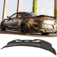 Load image into Gallery viewer, STSEV01 Rear Wickerbill Spoiler Wing Fit for Dodge Charger SE/SXT/SRT/GT/RT/Daytona/Scat Pack 2011-2023, Glossy Black Hellcat Style Spoiler + Smoked Wicker Bill Exterior Accessories