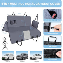 Load image into Gallery viewer, ZRRAJOY Dog Car Seat Cover for Back Seat, Waterproof Protector with Side Flaps, Scratchproof Hammock, Non-Slip Bottom for Cars/Trucks/SUVs (Grey)