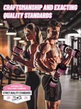 Load image into Gallery viewer, Motion Space Adjustable Dumbbells Set 12.5LB Pair, 1-Sec Fast Adjustable 5 Free Weights, Premium Comfort Non-slip Metal Handle, Compact Size for Full Body Home Workout (Pink)