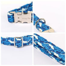 Load image into Gallery viewer, ARING PET Summer Dog Collar with Bow, Cute Blue Ocean White Whale Sailor Bowtie Pet Collars with Metal Buckle for Puppy Small Medium Large Boy Girl Dogs, for Daily Walks, Travel, Photo, Parties-S