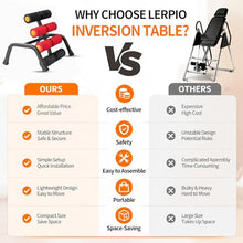 Load image into Gallery viewer, Lerpio Mini Inversion Table with Rollers, Back Extension Machine for Back Pain Relief, Easy to Assemble & 297LBS Weight Capacity, Spinal Decompression Table for Home Gym (Red)