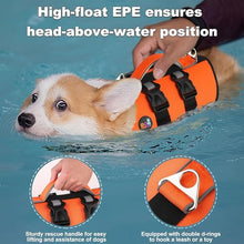 Load image into Gallery viewer, Dogcheer Dog Harness Life Jacket, High Buoyancy Neoprene Dog Life Vest for Swimming Boating, Adjustable Puppy Swim Vest Reflective Pet Float Vest for Small Medium Large Dogs - Orange, L