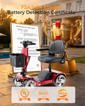 Load image into Gallery viewer, Foldable Mobility Scooters for Seniors, FSA&HSA Eligible,330LBS Capacity, Red Powered Electric Mobility Scooters, 4 Wheel Lightweight Mobility Scooters for Adults, Folding Travel Motorized Scooter