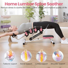 Load image into Gallery viewer, Mini Inversion Table, Adjustable Back Stretcher Table for Pain Relief, Foam Roller, 350 Lbs Load Capacity Home Gym Ergonomic Lumbar Decompression Tables Improve Posture & Spinal Health Pink Black