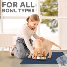 Load image into Gallery viewer, Dog Food Mat - 24x15 Raised Edges Dogs Mat for Food and Water Prevent Spill, Waterproof Cat Food Mats Protect Floors, Easy Clean Dog Bowl Mats for Food and Water, Silicone Pet Feeding Placemats