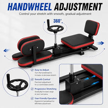 Load image into Gallery viewer, 39"x15"x16.5" Split Leg Stretcher, 240° Adjustable Flexibility Trainer, Foldable Leg Stretch Machine, EPP Memory Foam, Carbon Steel Frame, 560lbs Capacity, Splits Yoga Ballet Home Training (Black Red)