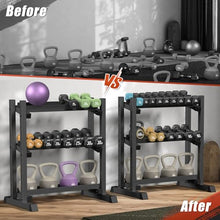 Load image into Gallery viewer, 3-Tier Dumbbell Rack, 1100LB Capacity Adjustable Weight Rack for Home Gym-(Rack Only)