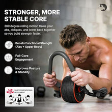 Load image into Gallery viewer, DMoose Fitness Ab Roller Wheel with Elbow Support & 2 Knee Pads - Abdominal Exercise Trainer for Core Strength Training