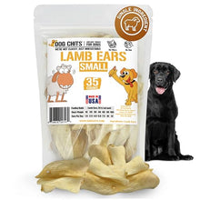 Load image into Gallery viewer, Dog Chits Lamb Ears for Dogs – 100% Natural Baked Lamb Ear Dog Treats – Grain-Free, High Protein, Lower Fat Training Chews – Dental Health & Joint Support – for Medium and Small Pups – 35 Pack