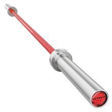 Load image into Gallery viewer, RitFit Elite 6.6ft Olympic Barbell, Robust 33lb Barbell for Weightlifting and Powerlifting, Superior Olympic Bar with Exceptional 900lbs Load Capacity, Weight Bar for 2” Standard Plates Sliver/Red