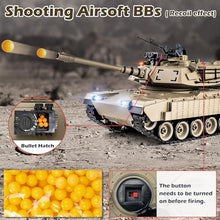 Load image into Gallery viewer, Supdex 1/18 M1A2 Abrams RC Tank, 2.4G Remote Control Tank That Shoot BBS with Smoke, Sound and Lights