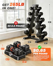 Load image into Gallery viewer, Rendpas Adjustable Dumbbells Set of 2, 1-Sec Adjustable Weights Dumbbells Set, 10 in 1 Dumbbell Set with Anti-Slip Texture Handle, Weight Set For Home Gym Suit both Men and Women