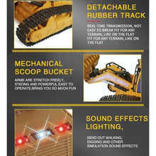 Load image into Gallery viewer, FANXMF RC Skid Steer Loader Construction Truck 1/14 Remote Control Bulldozer Crawler with Lights 9 Channel RC Front Loader 360° Rotation 2.4G Full Function Engineering Vehicle Excavator Toys