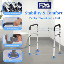 Load image into Gallery viewer, Toilet Safety Rails (300 LB) – Adjustable, Foldable Toilet Handle Frame for Elderly & Disabled Adults, Supports All Toilet Types