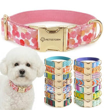 Load image into Gallery viewer, Personalized Polyester Collar, Personalized Polyester Dog Collar with Name and Phone Number, Customizable Laser-Engraved Collar with Metal Quick Release Buckle for Dogs