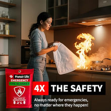 Load image into Gallery viewer, Protect Life Saving Emergency Fire Blankets 2 Pack - 40"x40", Fiberglass Fire Blanket for Home & Kitchen - Fire Suppression or Retardant Tarp - Fire Safety Kit for Car or Camping