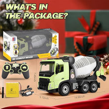 Load image into Gallery viewer, Double E Volvo FMX 1:20 RC Cement Mixer Truck - 360° Rotating Drum + 7 Realistic Sounds & LED Lights