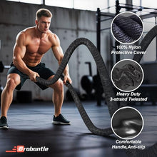 Load image into Gallery viewer, Brobantle Battle Rope 1.5 Inch Diameter,50FT Exercise Workout Ropes for Home Gym Heavy Weighted Training Rope for Working Out