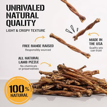Load image into Gallery viewer, Dog Chits Bully Sticks for Dogs & Puppies – 100% Lamb Pizzle, High Protein, Low Fat Dog Chews, Baked, Long Lasting, Crafted, Packaged & Tested in USA – 8 oz (8–12 Inch Pieces)