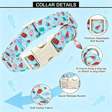 Load image into Gallery viewer, ARING PET Summer Dog Collar, Cute Blue Ice Cream Doggy Collars for Puppy Small Medium Large Boy Girl Dogs Pet, for Daily Photos Outdoor Beach Walking Hiking Picnic, XS