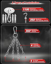 Load image into Gallery viewer, YORWHIN Hanging Punching Bag for Adults, 4FT Oxford Boxing Heavy Bag, Heavy Boxing Bag Set with Hand Wraps Chains, Kick Punching Bags for MMA Karate Kickboxing Boxing Muay Thai Training(Unfilled)