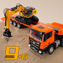 Load image into Gallery viewer, 2-Set Alloy RC Truck Crawler Excavator 1/24, 9CH Semi-Trailer, 6CH Track Construction Engine Vehicle