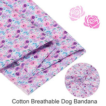 Load image into Gallery viewer, ARING PET Girl Dog Bandanas, Cute Summer Purple Rose Bow Floral Pet Bandana Scarf Triangle Bib for Small Medium Large Female Dogs Cats, Puppy Kerchief for Daily Wear Walks Party Photos-L