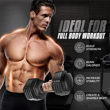 Load image into Gallery viewer, Yes4All One Second Multi Weight Adjustable Dumbbells Set of 2 for Different Workout Levels - 25LBS - Single - Grey Grip