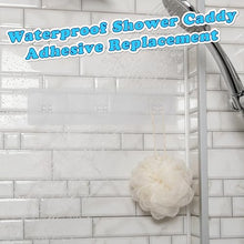 Load image into Gallery viewer, DOCMON 2 Pack Shower Caddy Adhesive Replacement, 3 Hooks Thick Shower Shelf Adhesive, Waterproof Shower Bath Toy Storage Orgainzer Hooks Strips for Kitchen Racks, Bathroom Storage, Shower Basket
