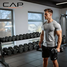 Load image into Gallery viewer, CAP Barbell 550 LB Dumbbell Set with 2-Tier Rack, Rubber Hex Weights Dumbbells Set