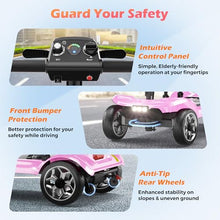 Load image into Gallery viewer, Lightweight Mobility Scooter for Adults & Seniors - Cruise & Airport Approved, 43lb Foldable Portable Motorized Scooters with Removable Lithium Battery for 12.4 Miles Travel, 300lb Capacity, Pink
