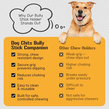 Load image into Gallery viewer, Dog Chits Bully Stick Companion - Safe & Secure Bully Stick Holder - Prevents Choking, Mess-Free & Easy Chewing - Keeps Treat Away from Children - 4ft Tether Included - for Pups and Dogs up to 30 lbs