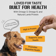 Load image into Gallery viewer, Dog Chits Lamb and Flaxseed Soft Chew for Dogs - All Natural Dog Treats, High Protein, Gentle on Teeth & Rich in Omega 3 and 6 - Supports Joint and Digestive Health - Made in USA - 4 oz