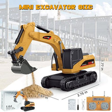 Load image into Gallery viewer, BRRRRT 1/64 Full Proportion Remote Control Excavator,Remote Control Construction Vehicles with Metal Shovel.